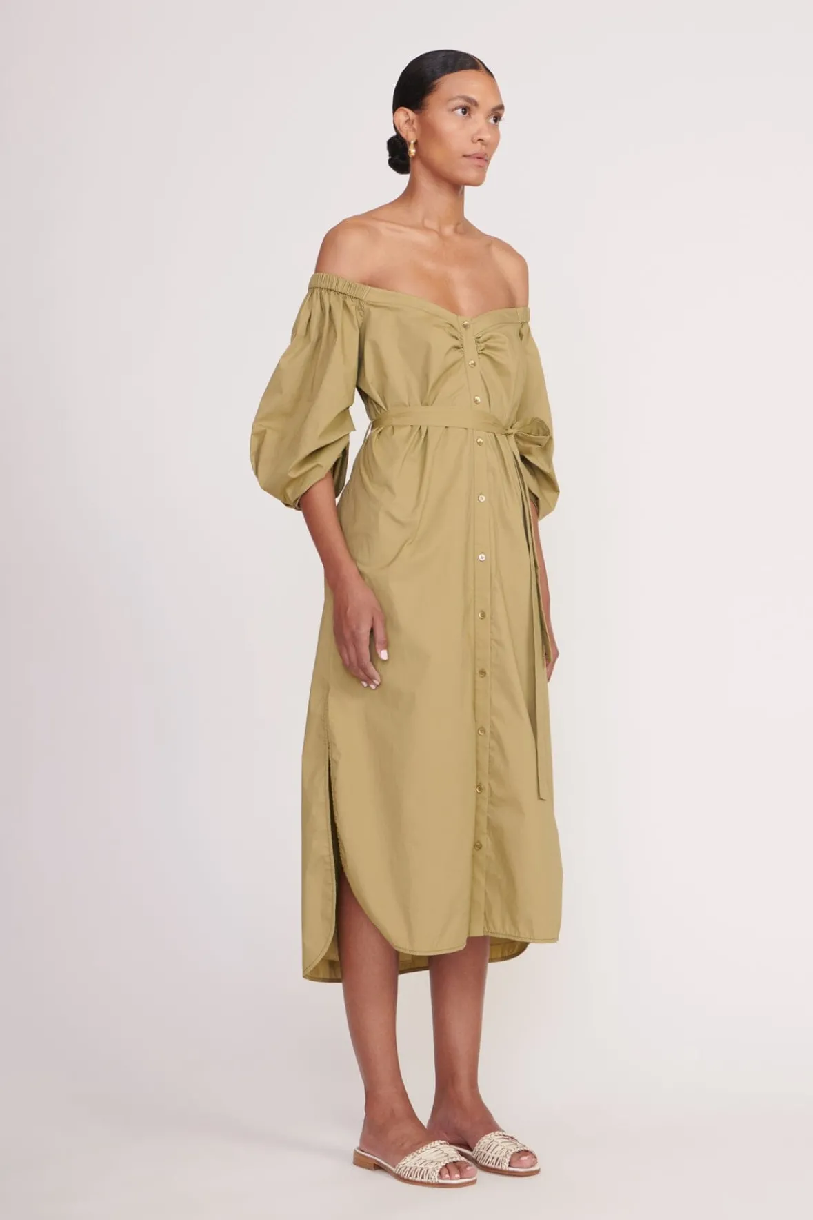 Poplin Shop<STAUD REESE DRESS KHAKI