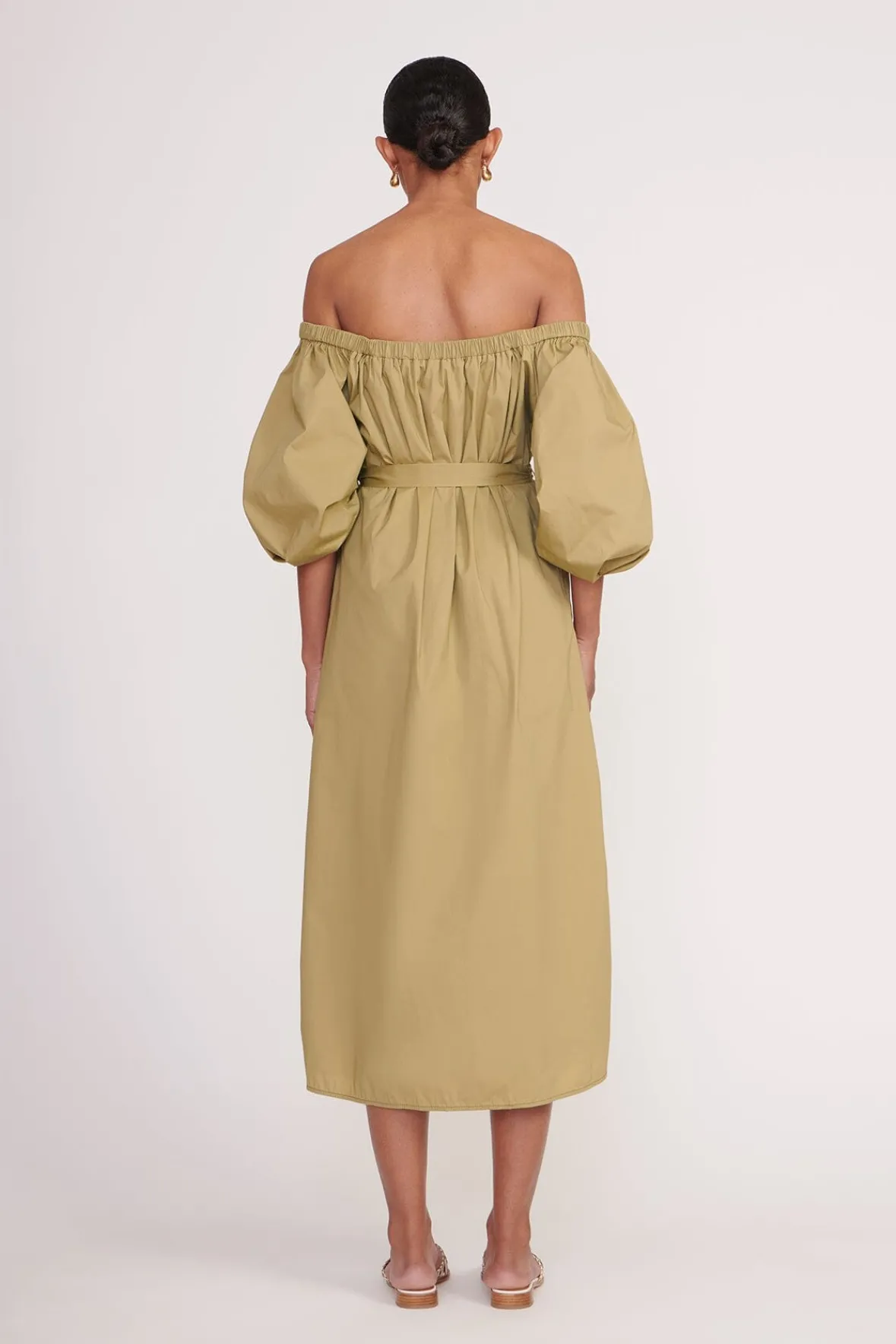 Poplin Shop<STAUD REESE DRESS KHAKI