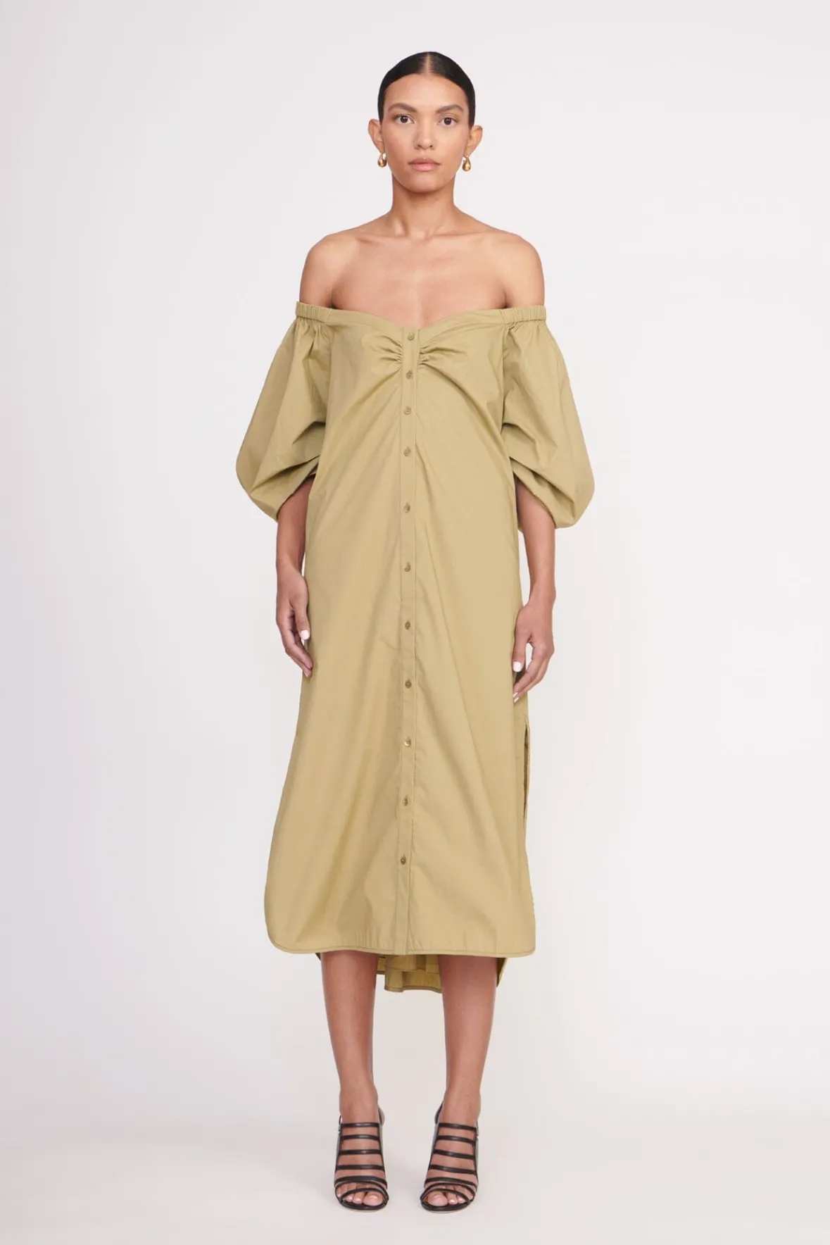 Poplin Shop<STAUD REESE DRESS KHAKI