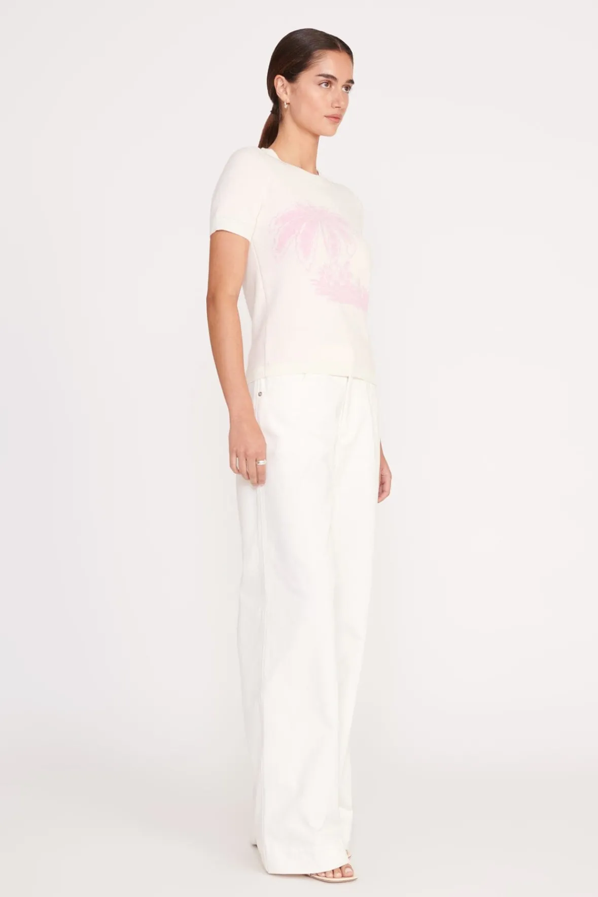 Knits<STAUD REYNA SWEATER IVORY CHERRY BLOSSOM TOILE IVORYCHERRYBLOSSOMTOILE