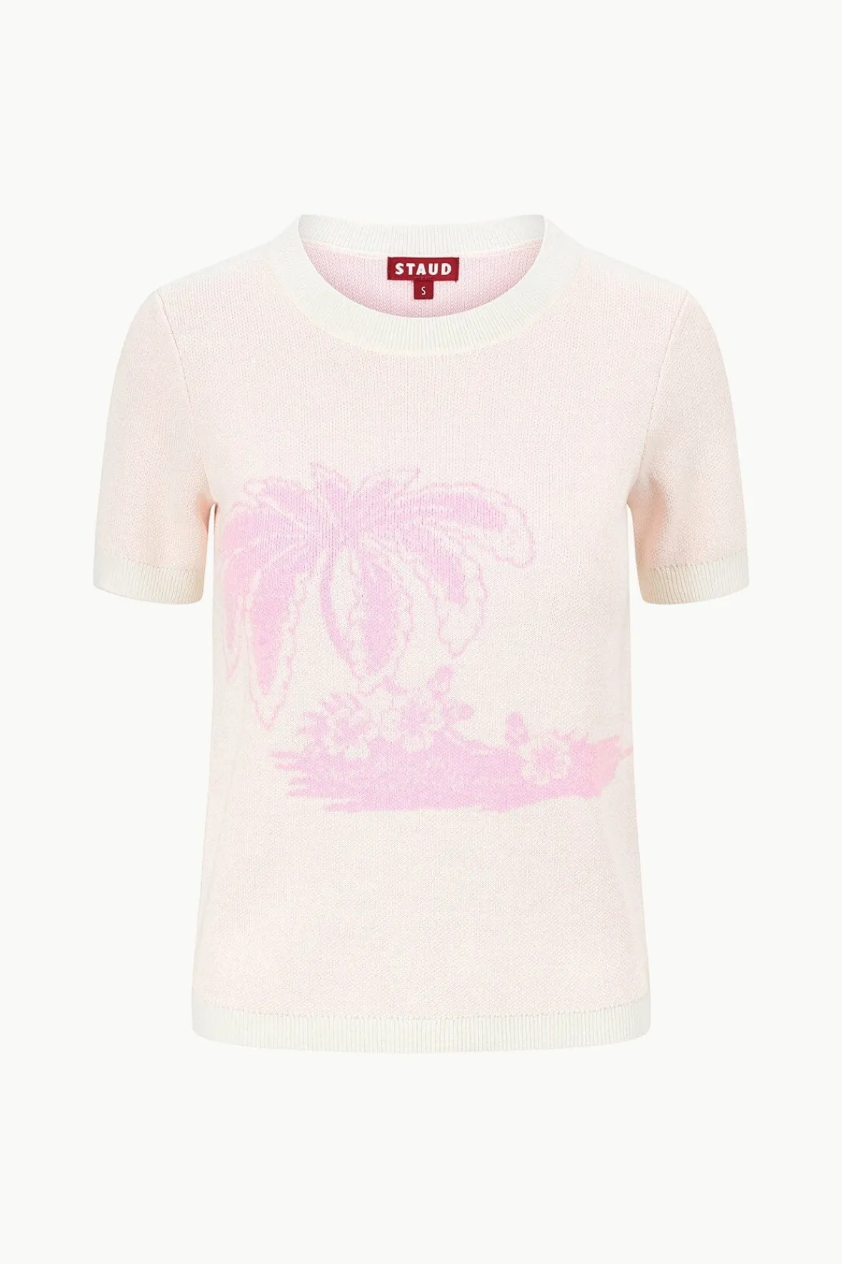 Knits<STAUD REYNA SWEATER IVORY CHERRY BLOSSOM TOILE IVORYCHERRYBLOSSOMTOILE