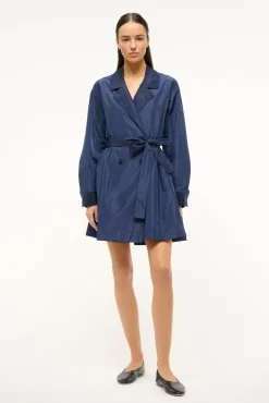 Outerwear & Jackets<STAUD RINA TRENCH   NAVY