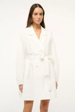 Outerwear & Jackets<STAUD RINA TRENCH   WHITE