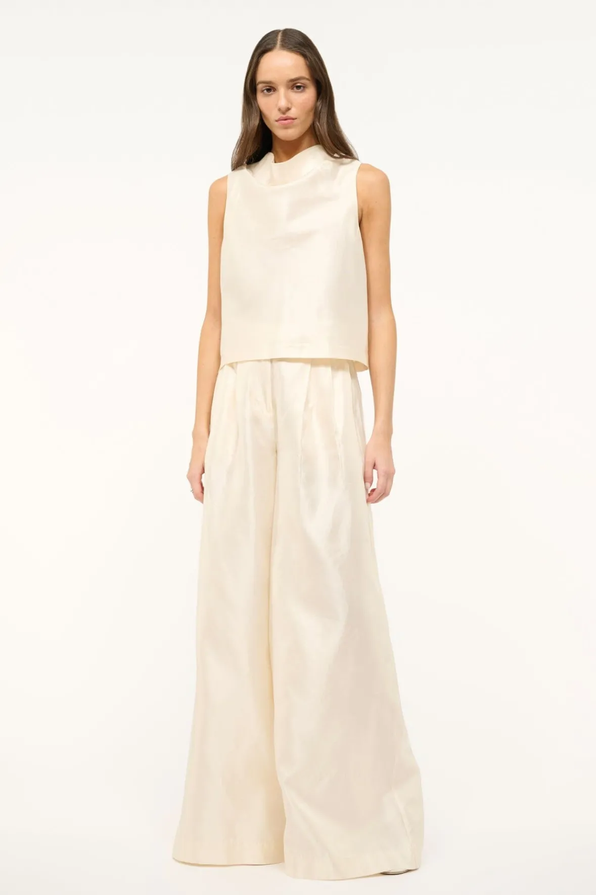 STAUD Bride|The Evening Edit<STAUD ROCHELLE TOP IVORY