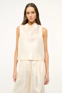 STAUD Bride|The Evening Edit<STAUD ROCHELLE TOP   IVORY