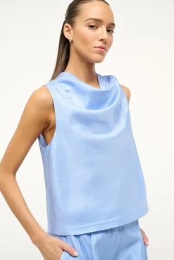 The Evening Edit|Tops<STAUD ROCHELLE TOP   PERIWINKLE