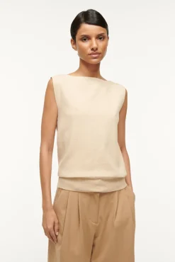 Knits|Spring Suiting<STAUD ROCKI SWEATER   CAMEL