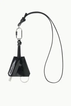 Small Leather Goods|Necklaces<STAUD SAFETY WHISTLE KEY FOB BLACK