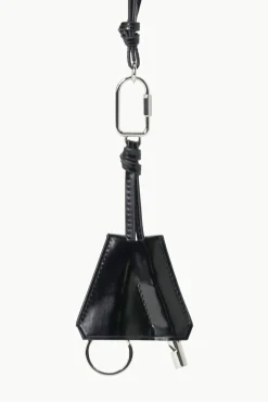 Small Leather Goods|Necklaces<STAUD SAFETY WHISTLE KEY FOB   BLACK