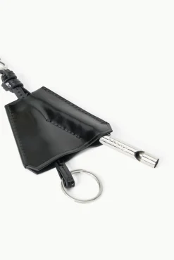 Small Leather Goods|Necklaces<STAUD SAFETY WHISTLE KEY FOB   BLACK