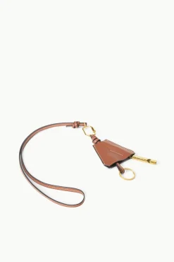 Small Leather Goods|Necklaces<STAUD SAFETY WHISTLE KEY FOB   TAN