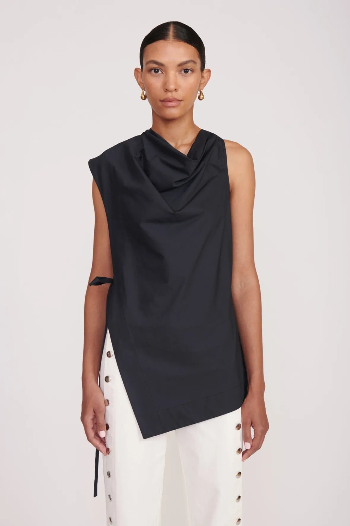 Poplin Shop<STAUD SAWYER TOP BLACK