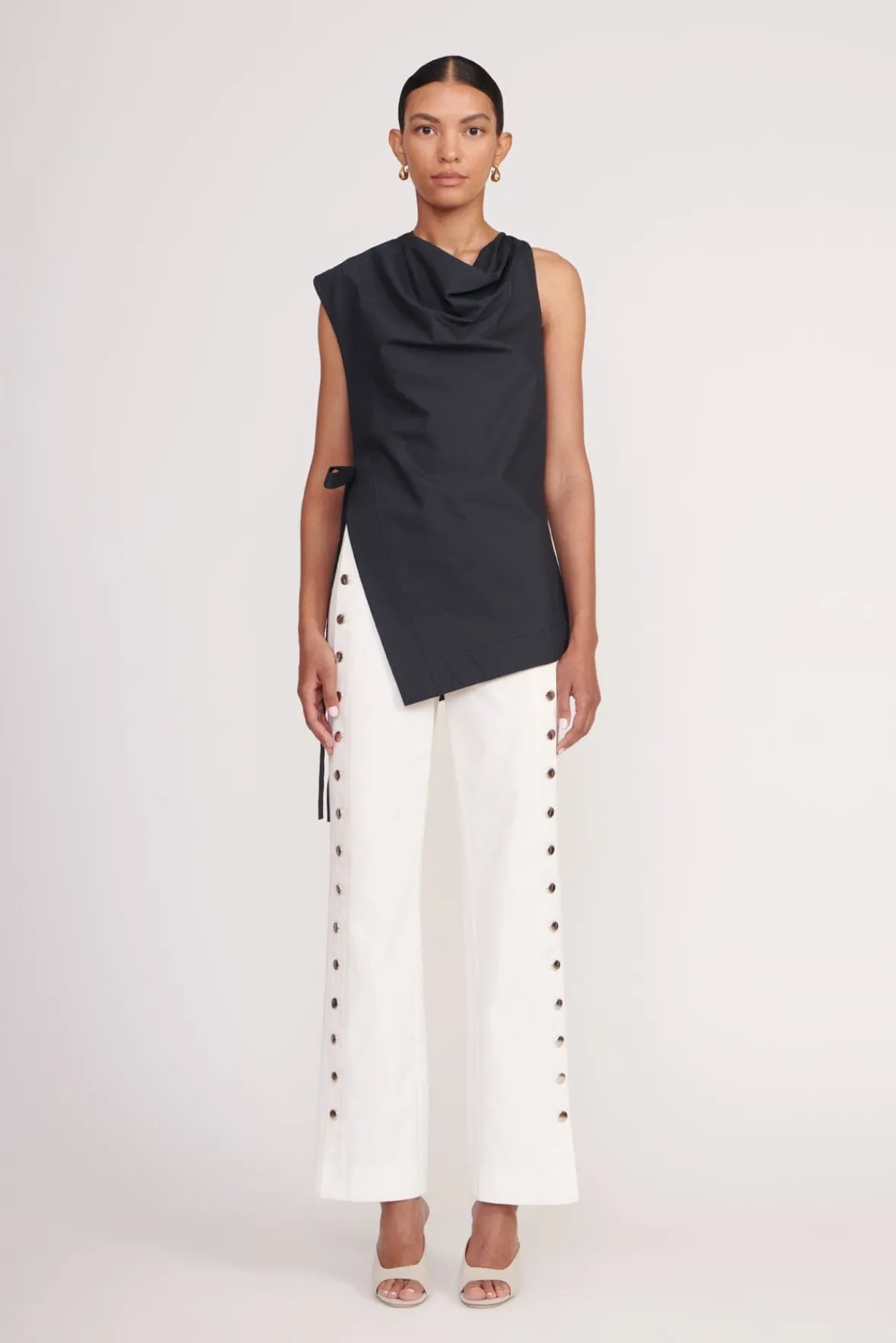 Poplin Shop<STAUD SAWYER TOP BLACK