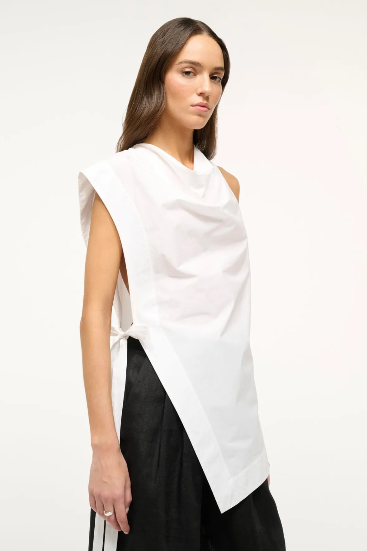 Poplin Shop|Tops<STAUD SAWYER TOP WHITE