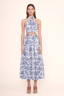 Poplin Shop|Skirts<STAUD SEA SKIRT BLUE TOILE BLUETOILE