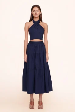 Poplin Shop|Skirts<STAUD SEA SKIRT NAVY