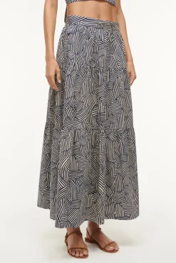 Poplin Shop|Skirts<STAUD SEA SKIRT  NAVY MOSAIC NAVYMOSAIC