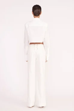 Poplin Shop<STAUD SENECA TOP   WHITE