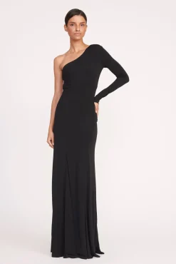 Dresses<STAUD SERENA DRESS   BLACK
