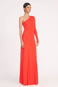 Dresses<STAUD SERENA DRESS  RED ROSE REDROSE