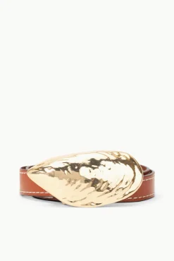 Belts<STAUD SHELL BUCKLE BELT   TAN