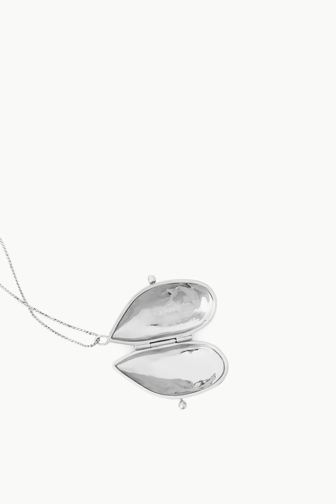 Necklaces<STAUD SHELL PILL CASE NECKLACE SILVER