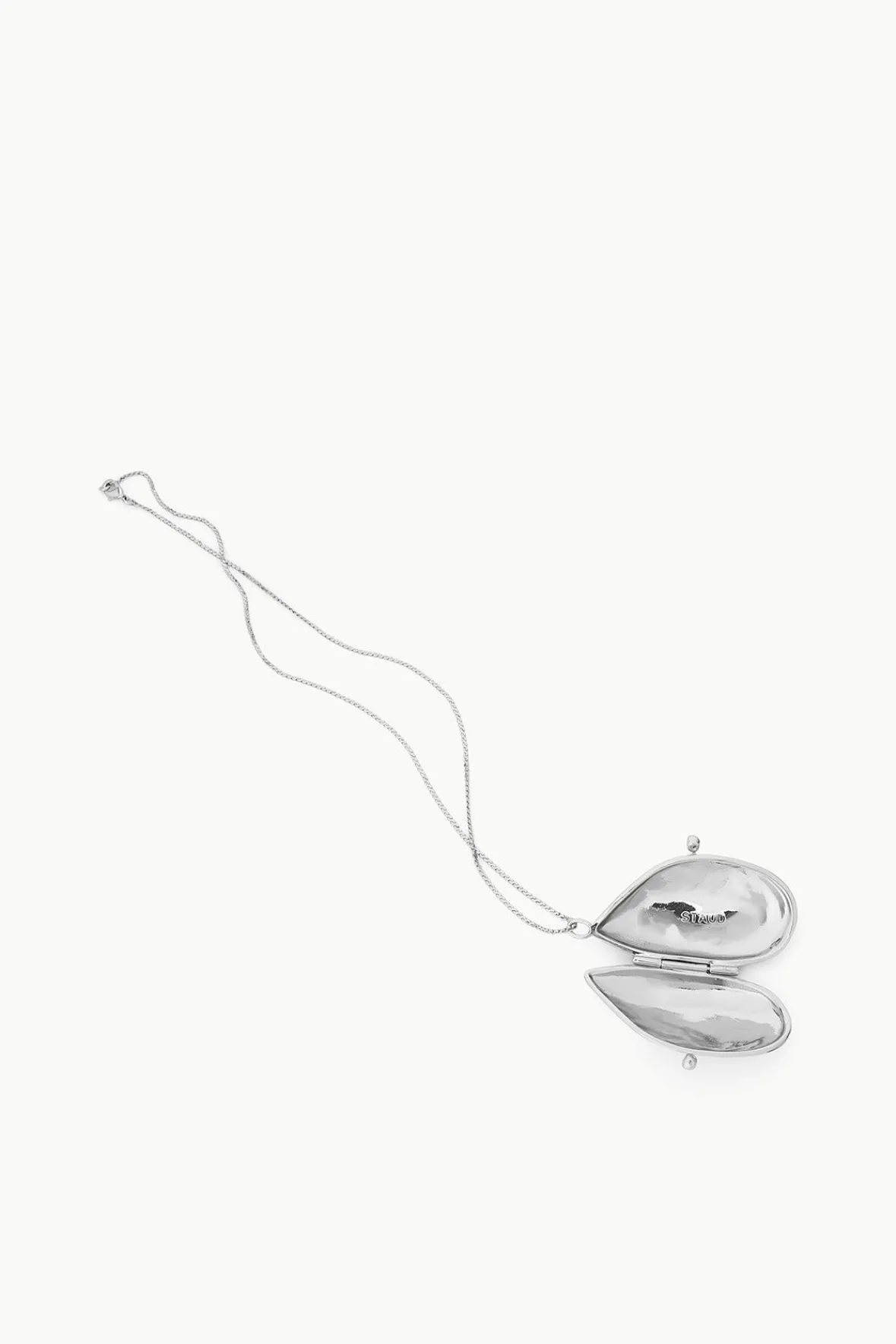 Necklaces<STAUD SHELL PILL CASE NECKLACE SILVER