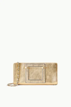 Clutches<STAUD SHIRLEY CONVERTIBLE CLUTCH   GOLD