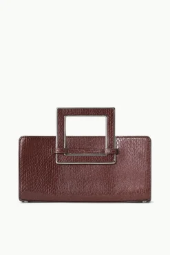 Clutches<STAUD SHIRLEY CONVERTIBLE CLUTCH   MAHOGANY