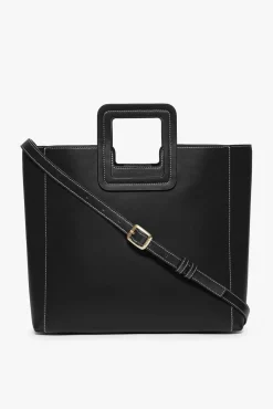 Crossbody|Totes<STAUD SHIRLEY LEATHER BAG BLACK