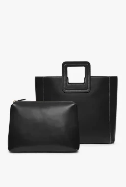 Crossbody|Totes<STAUD SHIRLEY LEATHER BAG BLACK