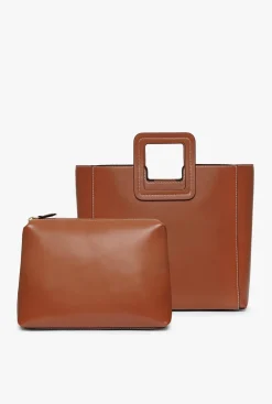 Crossbody|Totes<STAUD SHIRLEY LEATHER BAG  SADDLE TAN