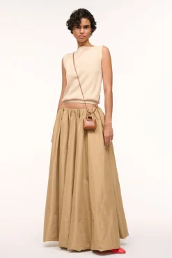 Small Leather Goods|Necklaces<STAUD SHIRLEY MICRO NECKLACE   TAN