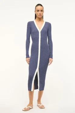 Knits|Dresses<STAUD SHOKO SWEATER  NAVY MICRO STRIPE NAVYMICROSTRIPE