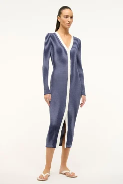 Knits|Dresses<STAUD SHOKO SWEATER  NAVY MICRO STRIPE NAVYMICROSTRIPE