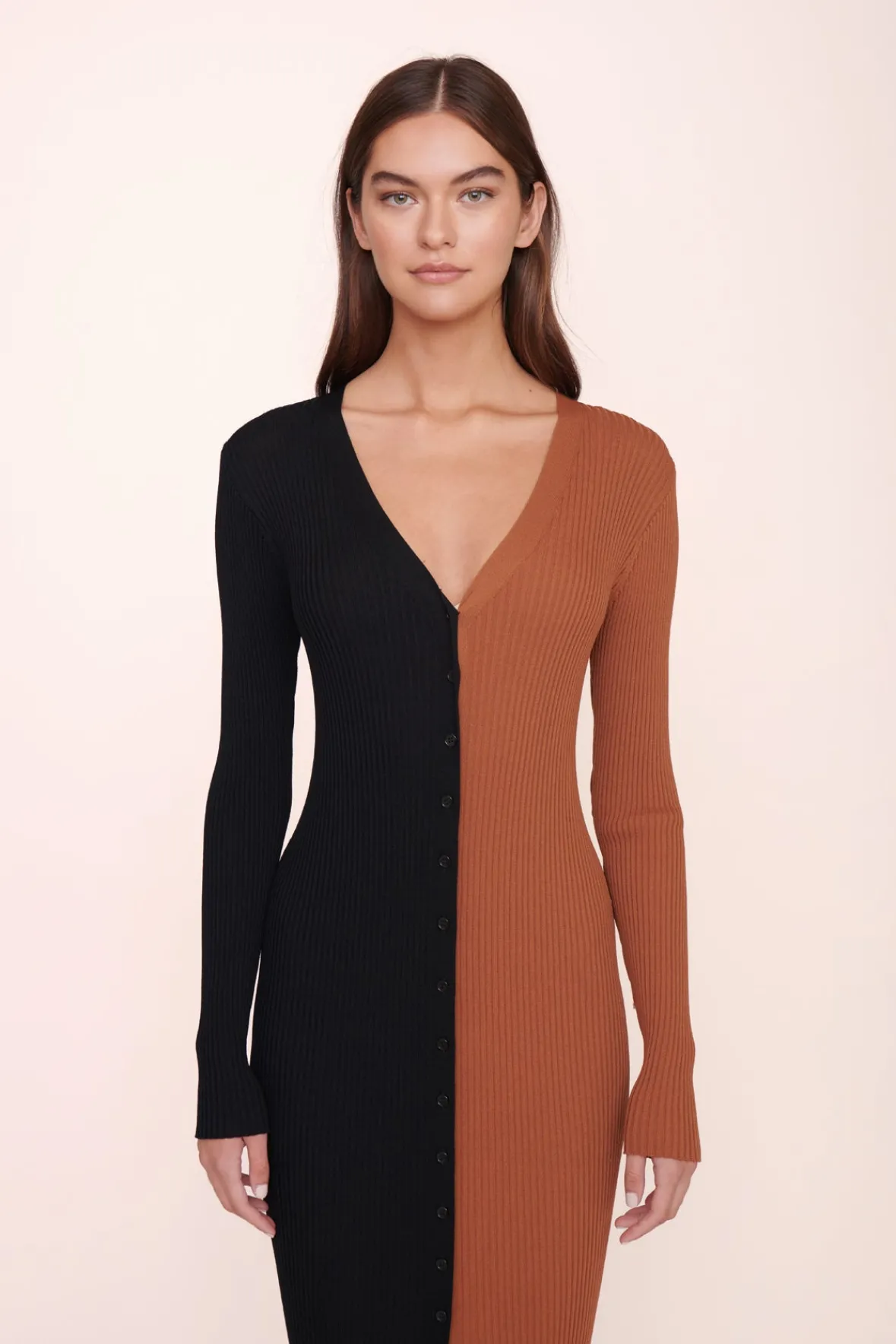 Best Sellers|Dresses<STAUD SHOKO SWEATER TAN BLACK TANBLACK