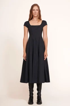 Best Sellers|The Wells Dress<STAUD SHORT SLEEVE WELLS DRESS   BLACK