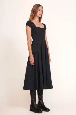 Best Sellers|The Wells Dress<STAUD SHORT SLEEVE WELLS DRESS   BLACK