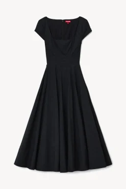 Best Sellers|The Wells Dress<STAUD SHORT SLEEVE WELLS DRESS   BLACK