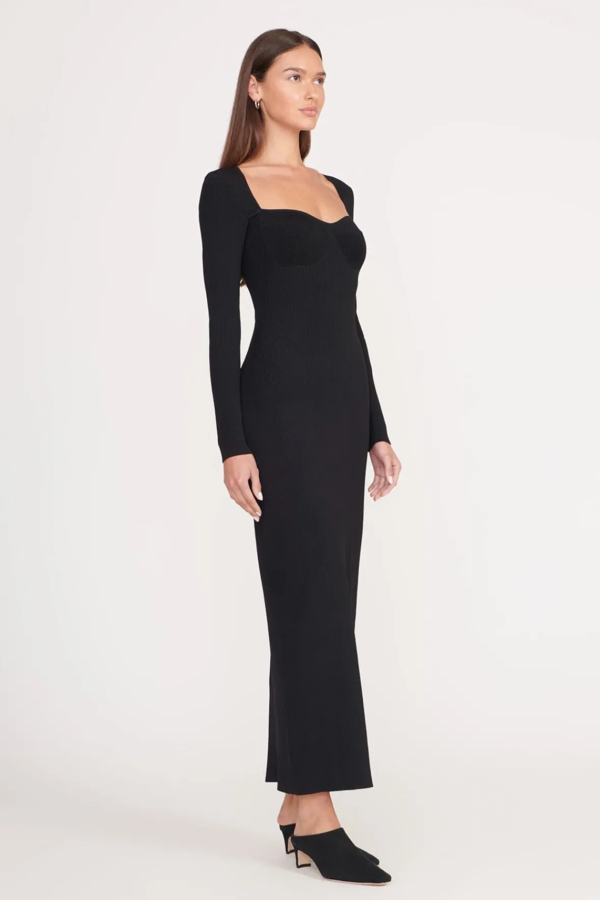 Dresses<STAUD SILHOUETTE DRESS BLACK