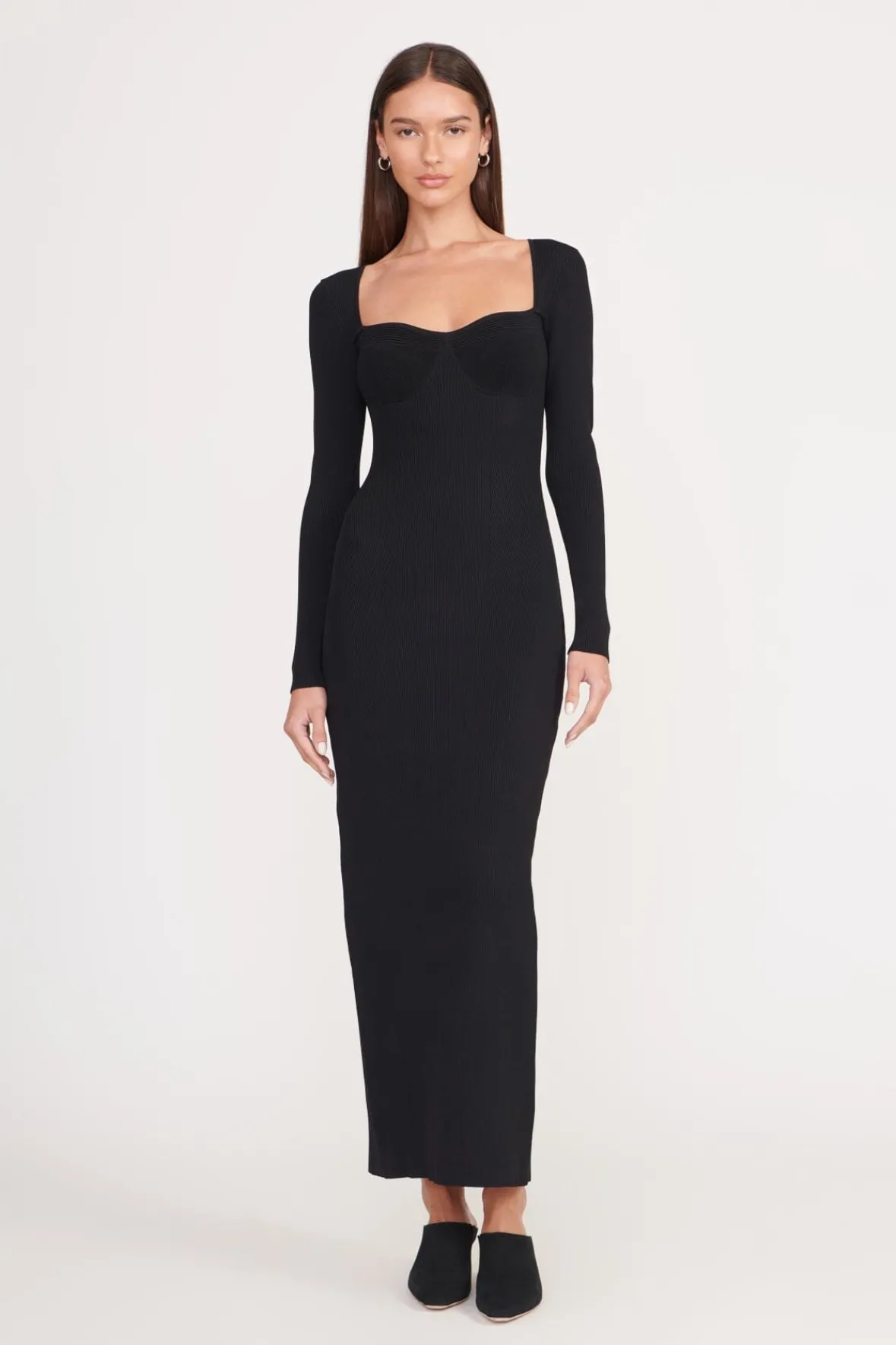 Dresses<STAUD SILHOUETTE DRESS BLACK