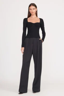 Tops<STAUD SILHOUETTE TOP BLACK