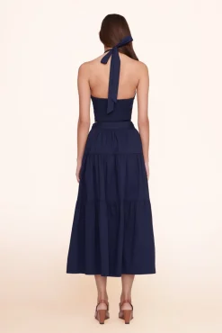 Poplin Shop|Tops<STAUD SMOCKED KAI TOP NAVY