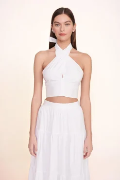 Poplin Shop|Tops<STAUD SMOCKED KAI TOP WHITE