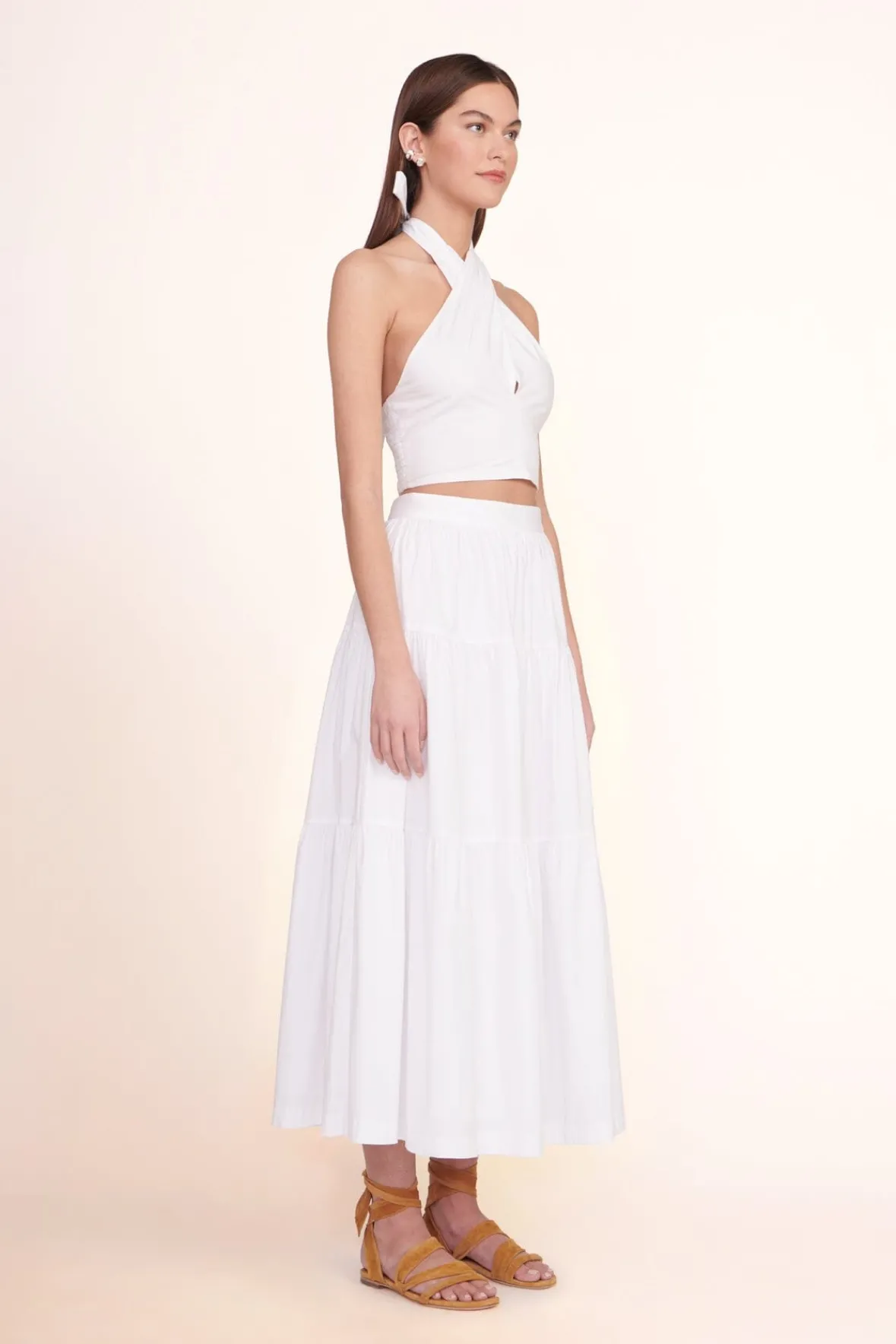 Poplin Shop|Tops<STAUD SMOCKED KAI TOP WHITE