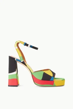 Platforms & Wedges<STAUD SOLANGE PLATFORM  MARBLE WAVE TAFFETA MARBLEWAVETAFFETA
