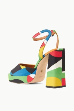 Platforms & Wedges<STAUD SOLANGE PLATFORM  MARBLE WAVE TAFFETA MARBLEWAVETAFFETA