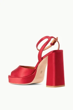 Platforms & Wedges<STAUD SOLANGE PLATFORM RUBY SATIN RUBYSATIN