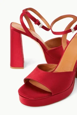Platforms & Wedges<STAUD SOLANGE PLATFORM RUBY SATIN RUBYSATIN