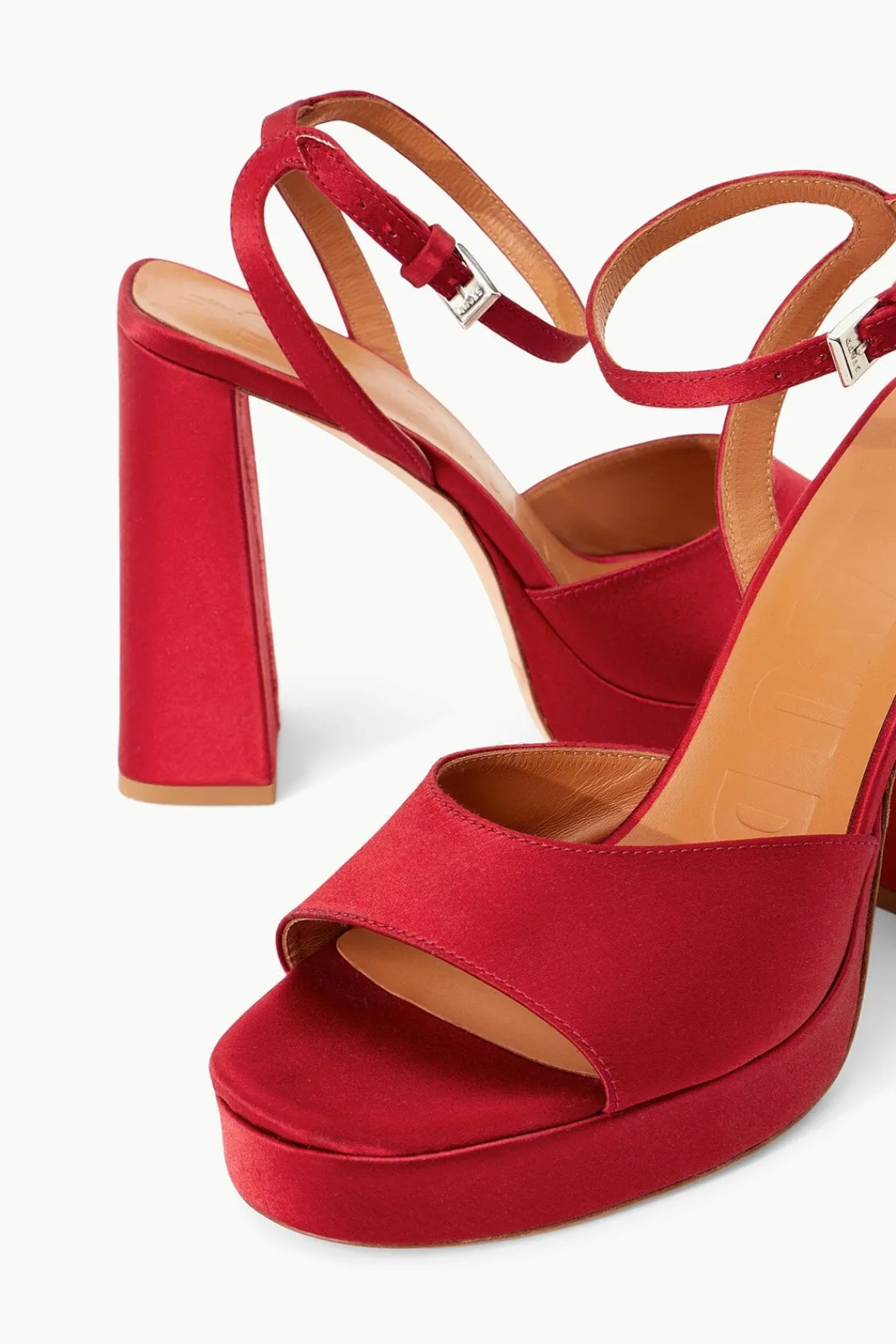 Platforms & Wedges<STAUD SOLANGE PLATFORM RUBY SATIN RUBYSATIN